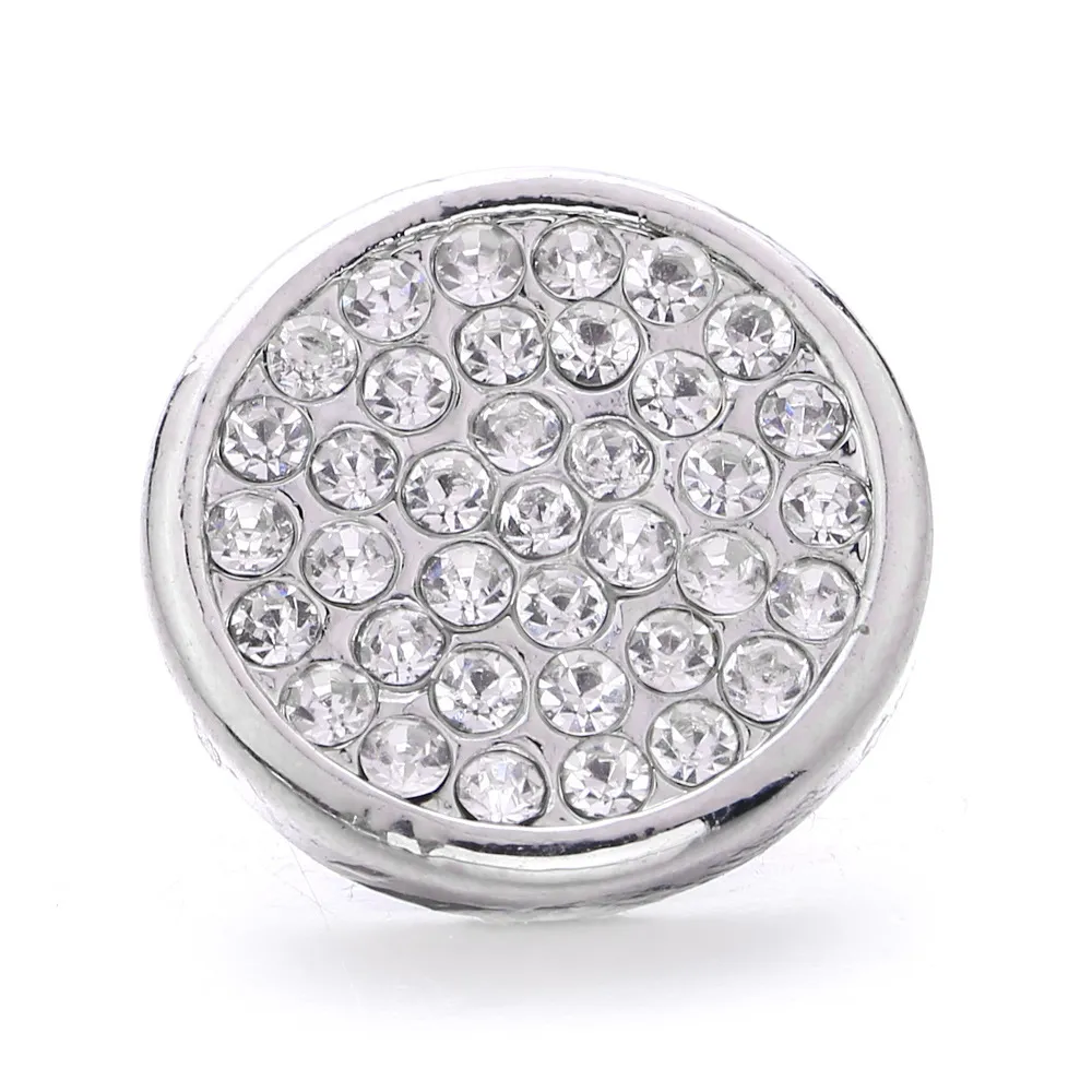 Nya snapsmycken Rhinestone Round 18mm Metal Snap -knappar passar DIY Snap -knapparmband Halsband ACC B494