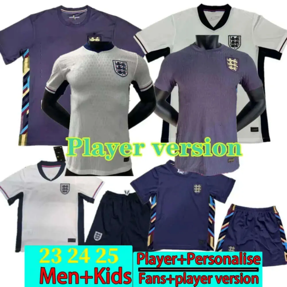 6xl 24-25 England Soccer Jerey Saka Foden Bellingham Rashford Sterling Grealish 2024 2025 National Team Kane Football Shirt Kit Red Shirt White Blue Men Kid 83
