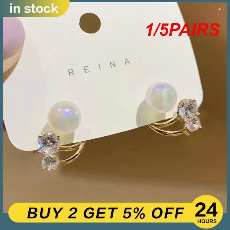 Stud Earrings 1/5PAIRS Fashionable Korean Exquisite Craftsmanship Crystal Pearl Luxury Accessories Beautifully