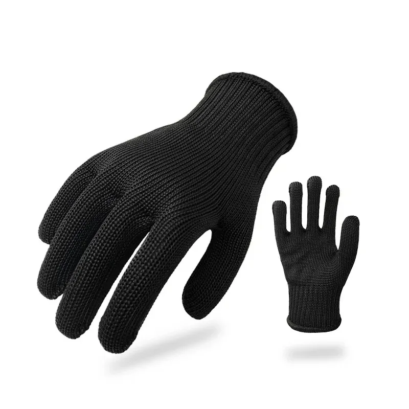 1PAIRレベル5カットプルーフスビット抵抗性ワイヤグローブ安全作業手袋カット耐性手袋釣り狩りの手袋