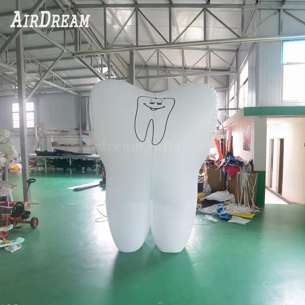 Hurtowe dostosowane wielkie stojaki nadmuchiwany model zębów z niestandardowym logo do reklamy dentystycznej, promocja