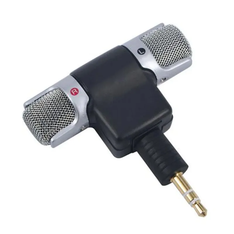 Hoge prestaties 3,5 mm Jack draagbare mini-microfoon Digitale stereomicrofoon voor recorder Mobiele telefoon Sing Song Karaoke