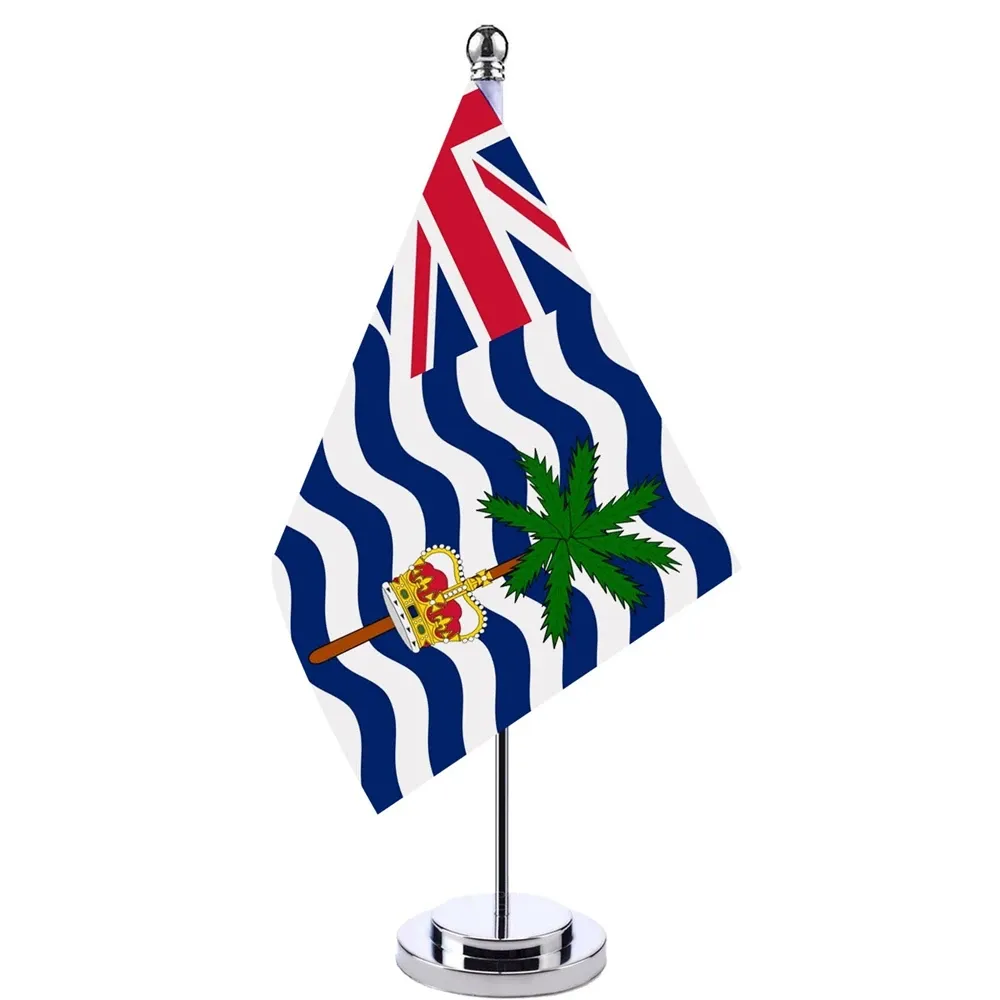 アクセサリー14x21cmオフィスデスク伝統的な英国ロイヤルバナーの旗英国インド洋領土キャビネット旗セット会議室の装飾