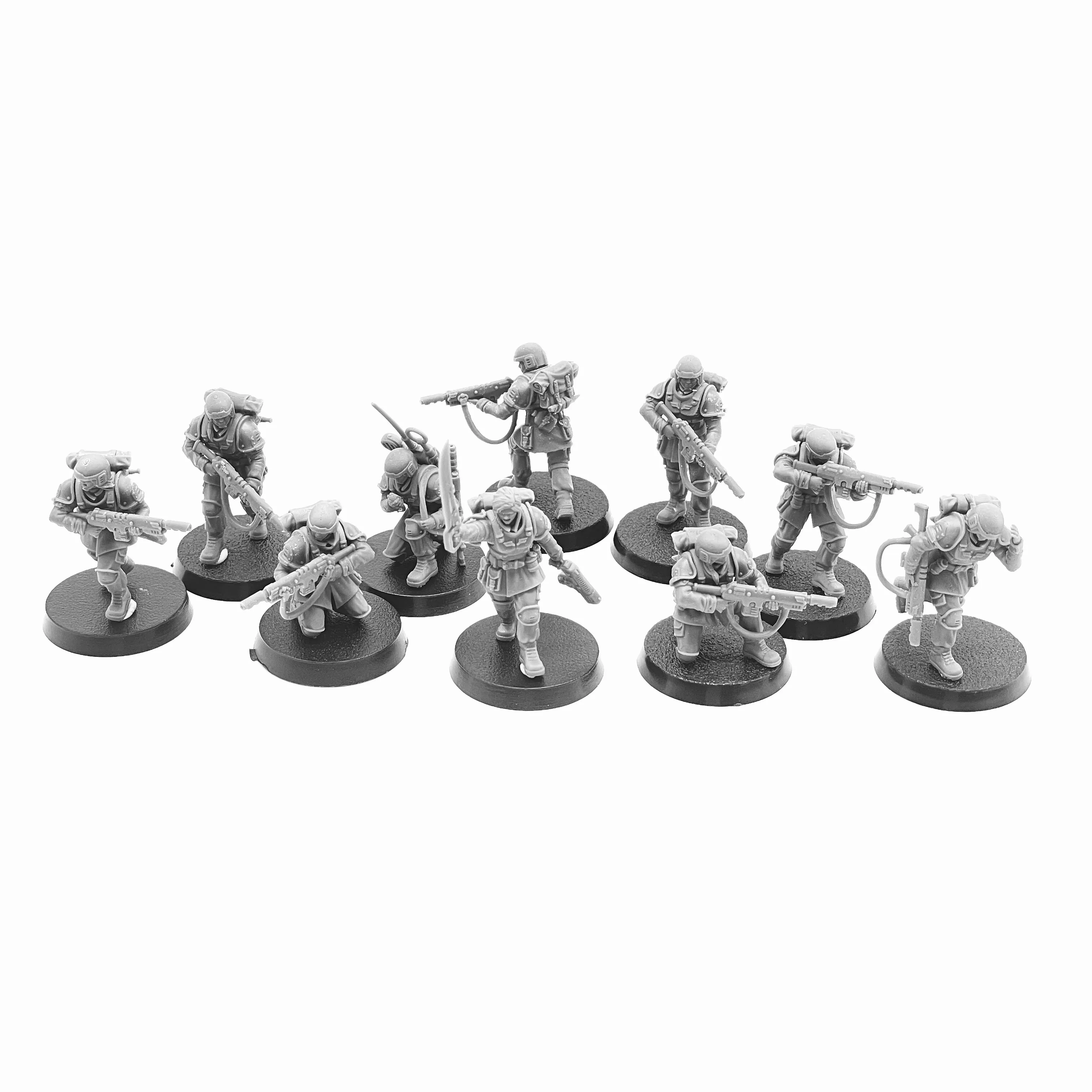 11pcs Shock Troops Feme Squad Resin Model Kit Miniature 28 mm Échelle de table jeu Figures de soldat Warchess non peints