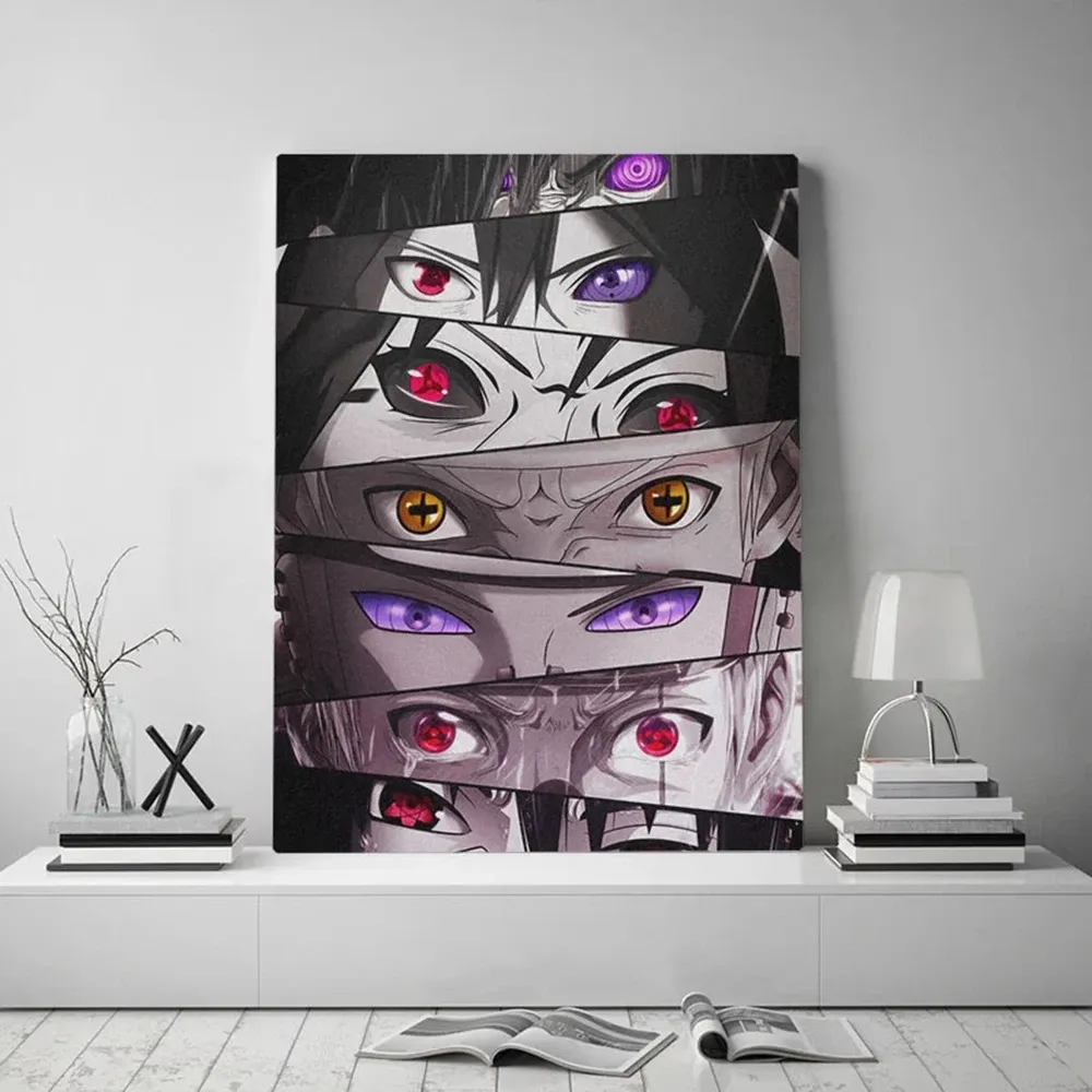 Numéro 60x80cm Sasuke Eyes Sharingan Rinnegan peinture par numéros Cartoon anime bricolage toile acrylique peinture mur