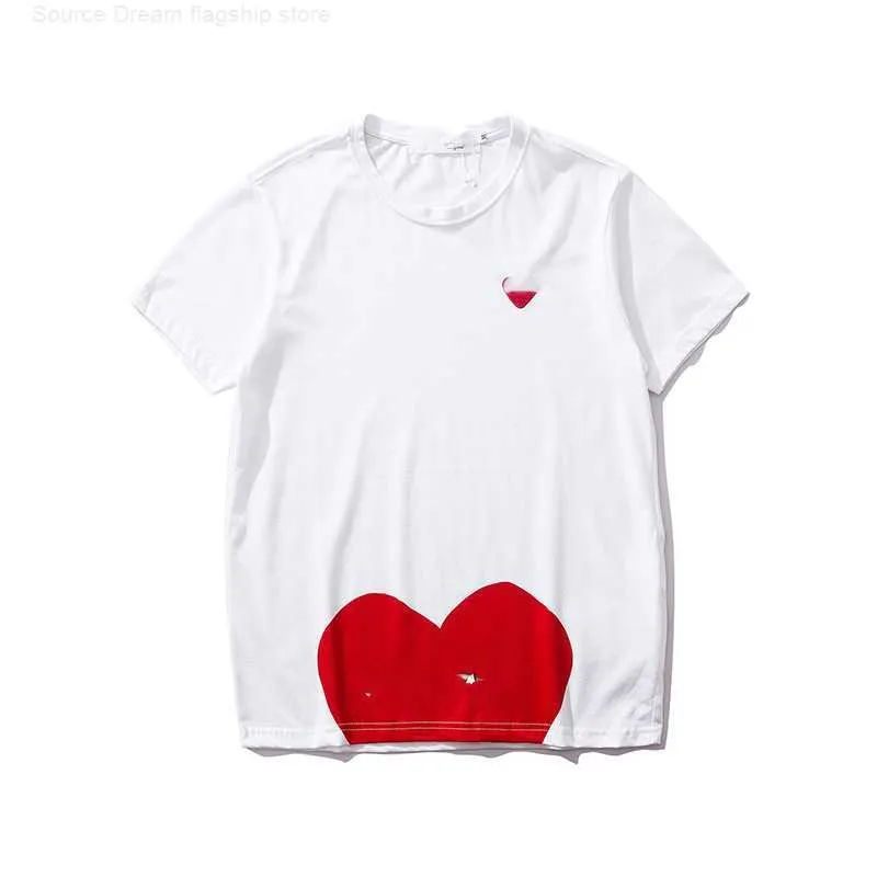 Play Designer Hommes T-shirts Marque CDG Petit Badge Coeur Rouge Haut Décontracté Polo Vêtementsyl3l