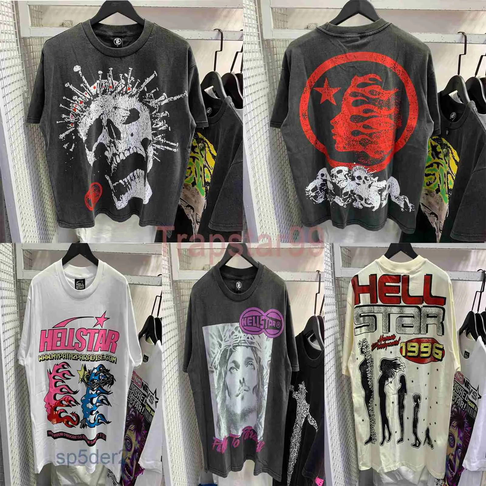 Maglietta Hellstar di design da donna per uomo, streetwear di alta qualità, moda hip-hop, maglietta a maniche corte Hell Star, taglia S-xl