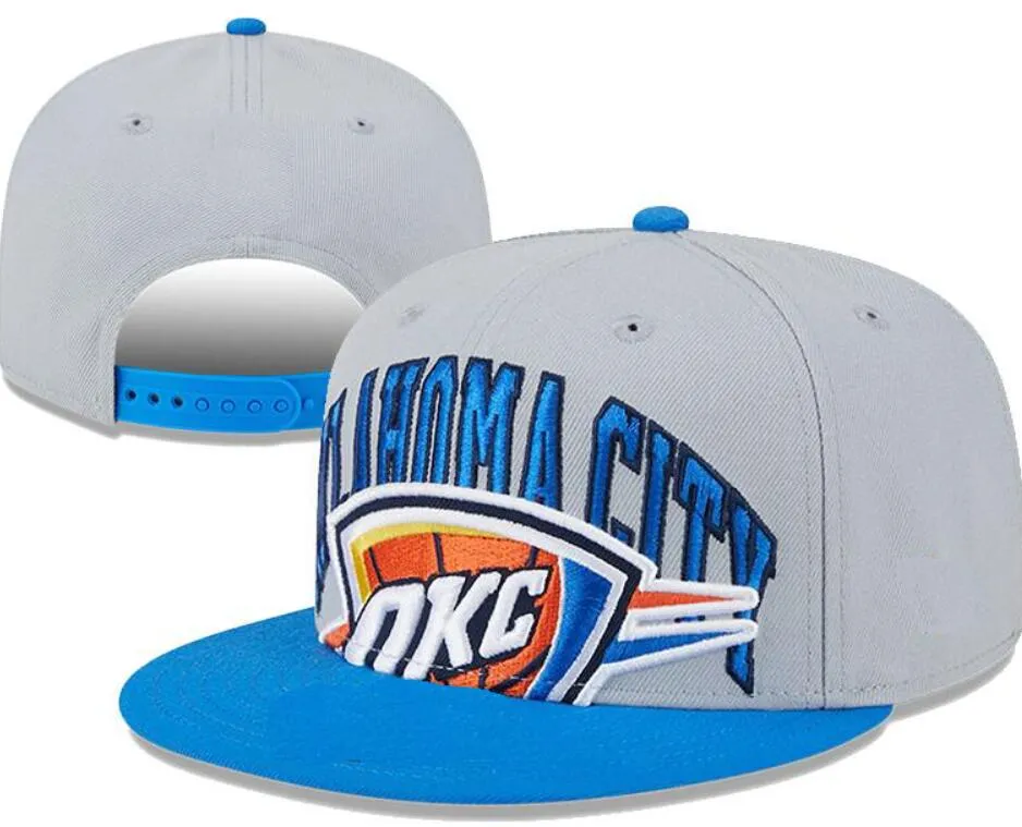 Oklahoma City''Thunder''Ball Caps 2023-24 unisex moda cotone strapback berretto da baseball cappello snapback uomo donna cappello da sole ricamo primavera estate berretto all'ingrosso a