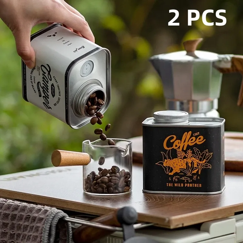 Werkzeuge 2 Stücke Kaffeebohnen Luftdichte Dosen Outdoor Camping Blechdose Lebensmittelqualität Verpackung Lagerung Frisch Atmende Eisendosen