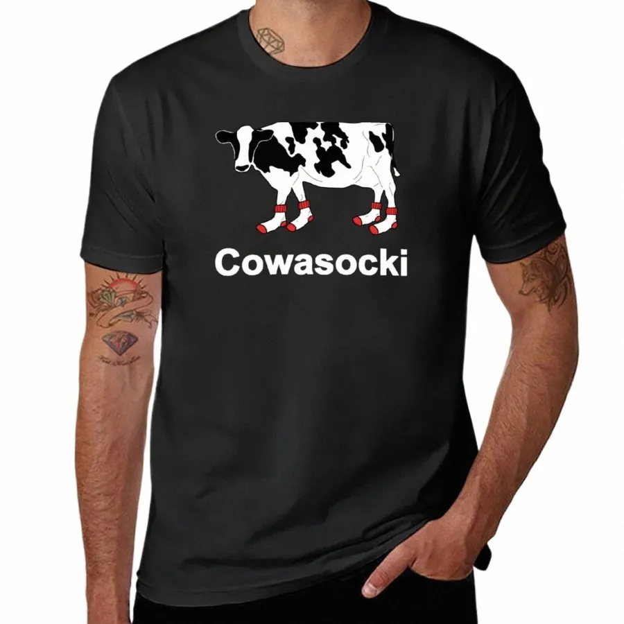 Nieuwe Melkkoe in Sokken - Cowasocki Koe Een Socky T-shirt Esthetische kleding leuke kleding tops zwarte t-shirts voor mannen a5fE #