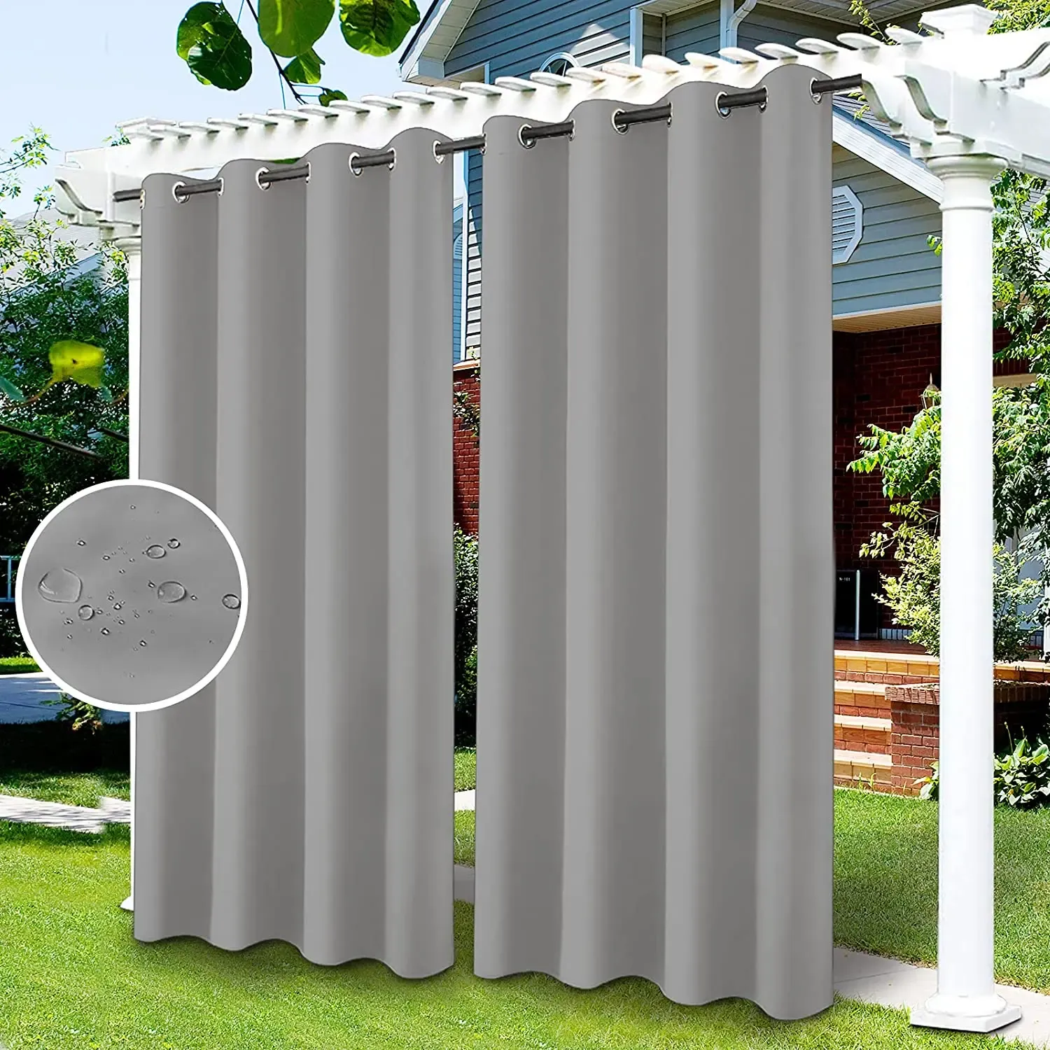 Curtains Indoor Outdoor Curtains for Patio Thermal Insulated,Sun Blocking Blackout Waterproof Curtains for Bedroom Porch Pergola