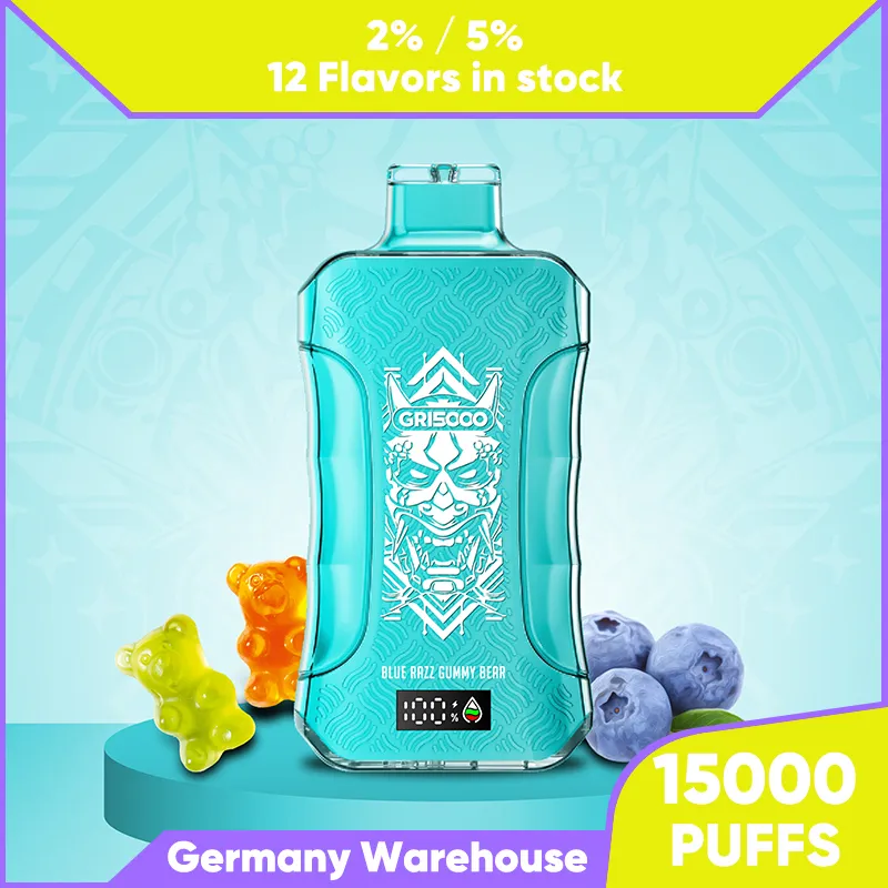 vape Puff 15000 Vapor puffs watermelon ice Flavors 2% 5% Disposable Vapes Airflow Adjustment Rechargeable germany Warehouse free Delivery