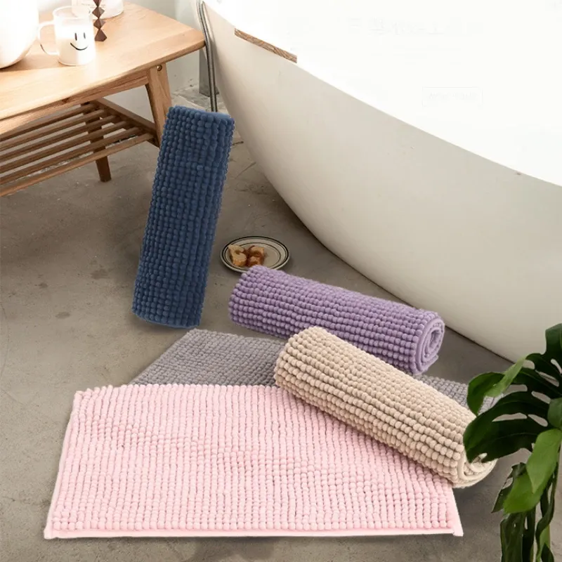 Mats badrumsmatta mattor chenille vattenabsorption badkar tvättgolv golvmatta nonslip tvättbar toalett matta plysch fotmatta matta