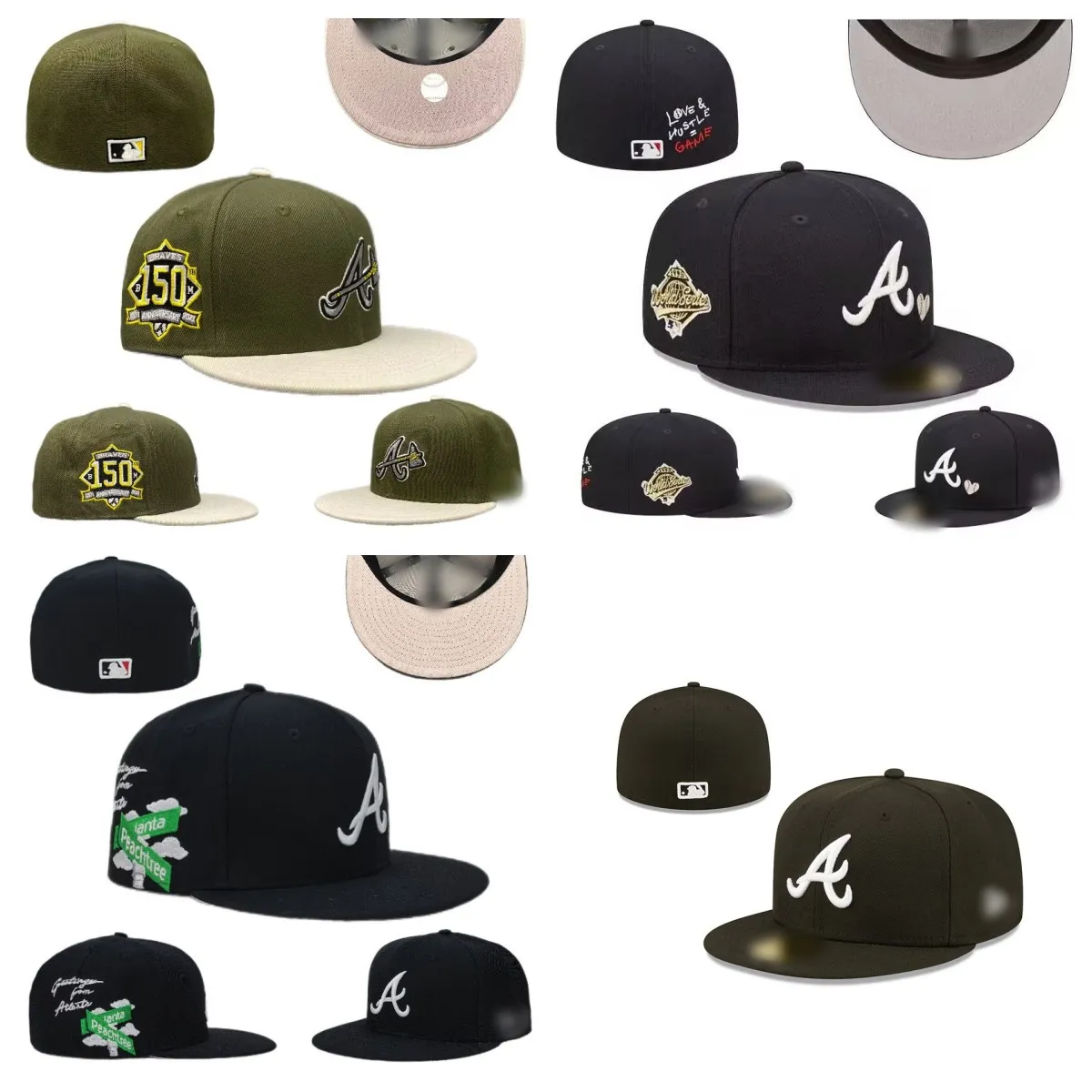 Top Selling Accessories Hot Ball Caps Embroidered A Hip Hop Size Hats Baseball Caps Adult Flat Peak For Unisex style Full Closed Fitted Caps Casual SF02
