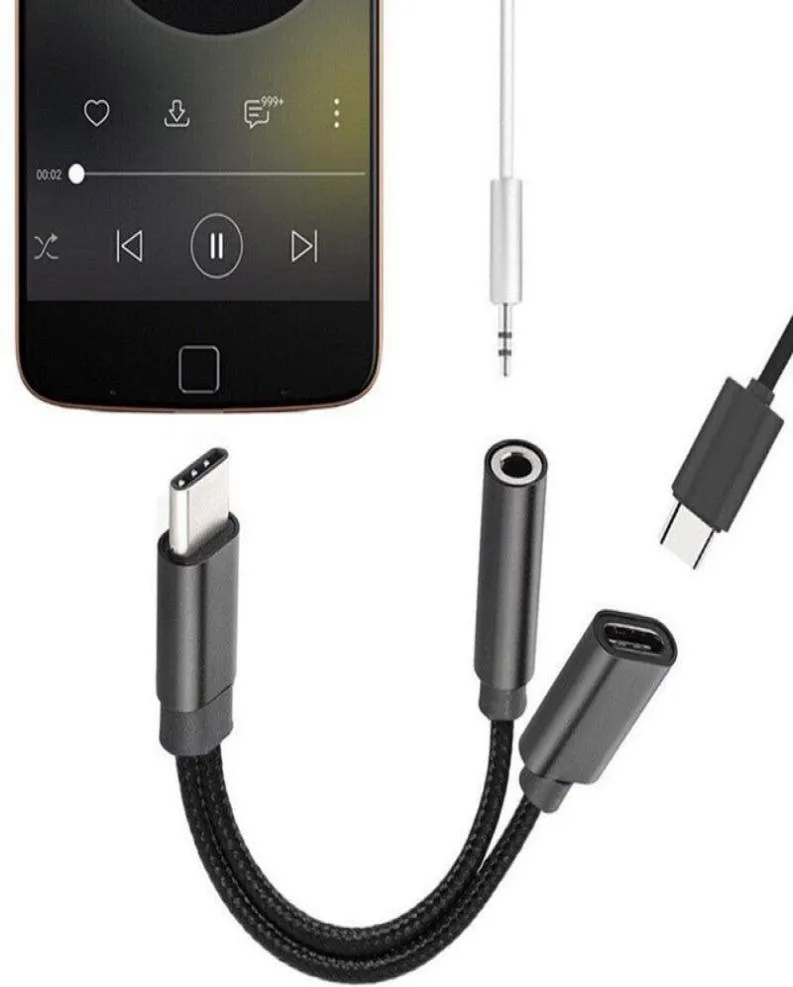 Adaptateur Lightning vers prise Audio Aux 35mm, USBC Type C pour écouteurs Samsung Huawei, adaptateur de câble de chargement, séparateur 6244928