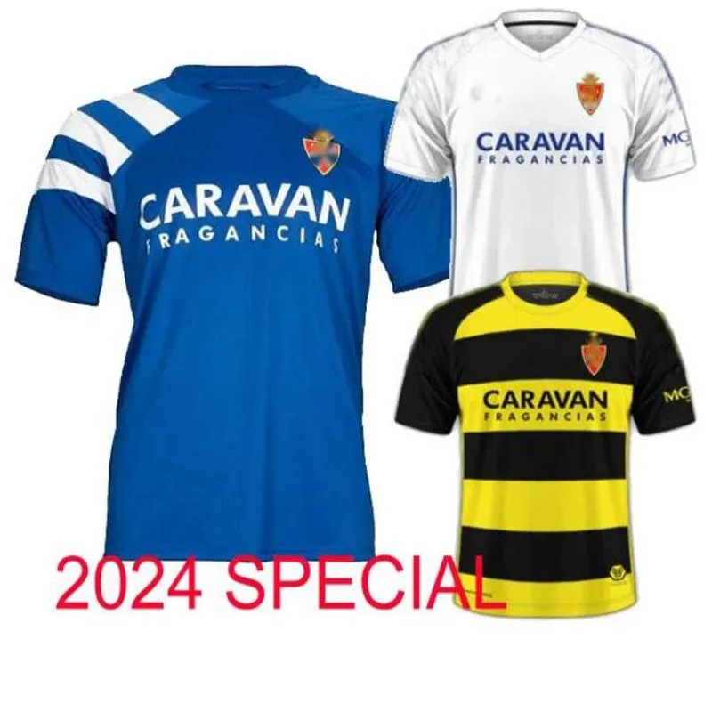 2023 2024 Real Zaragoza Ivan Futebol Jerseys Zapater 24 23 Pré Jogo Pombo Shinji Guti Mollejo L. Suarez Camiseta 90 de Futbol Home Away Camisas de Futebol Edição Especial