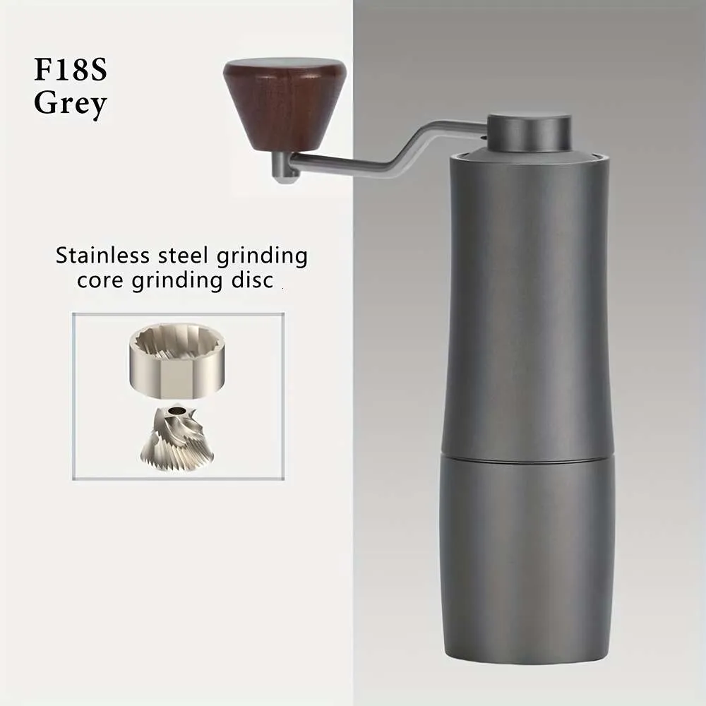1 st, markhine, hushållskakad kaffebönpulverkvarn, bärbar liten midja handbryggt retro grå