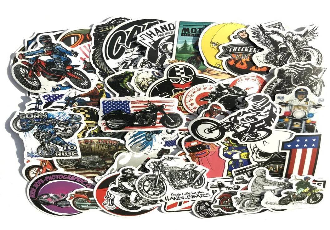 50 Pcs Mixed small poster Skateboard Stickers Motorcycle Born To Ride For Car Laptop Helmet Stickers Pad Bicycle Bike PS4 Notebook4879461