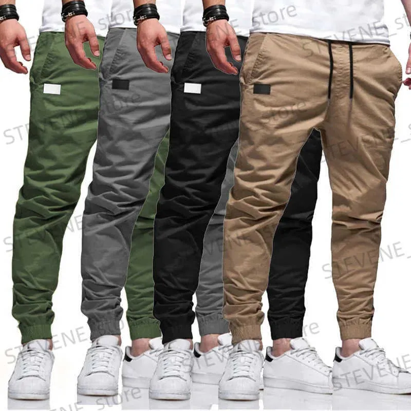 Herenbroeken Nieuwe heren casual sportbroek Joggingbroek Mannelijke Jogger Cargo Harempotloodbroek Broek Multi-pocket Sweatwear T240326