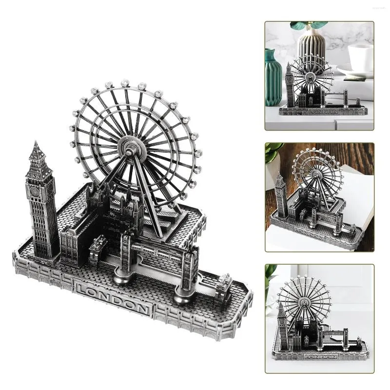 Dekorative Figuren, London-Modell, Tower Bridge, Stadt, berühmte Big Ben-Gebäude, Architektur, Uhr, Figur, Statue, britische Skulptur, Souvenir