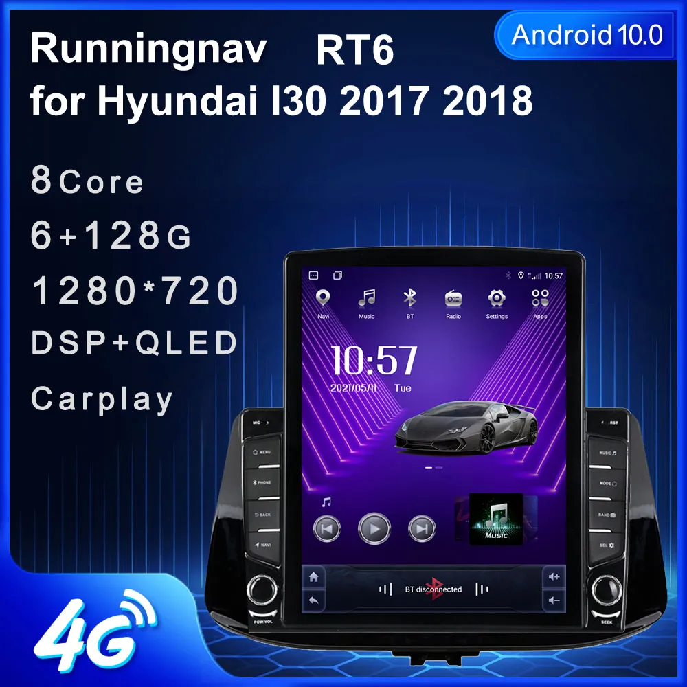 9.7 "Android الجديد لـ Hyundai I30 2017-2018TESLA نوع CAR DVD Radio Multimedia Player Mavigation GPS RDS NO DVD Carplay Android Auto Teadering Wheel
