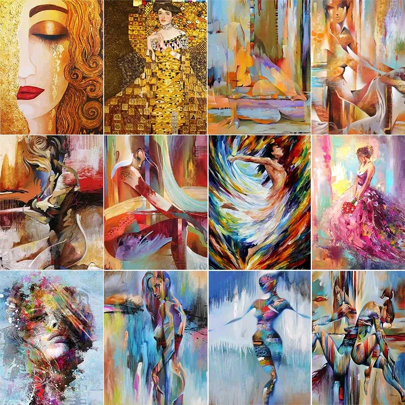 Number Nude Women Oil Painting By Numbers Wall Art Pictures Handmade Acrylic Paints Portrait Paintings for Living Room Home Decoration