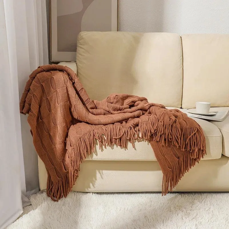 Одеяла, полое вязаное одеяло для кроватей, летний диван, ТВ, чехол, дорожное покрывало, плед с кисточками