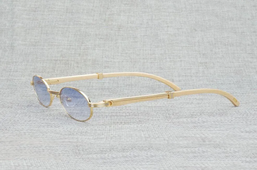 Occhiali da sole vintage bianchi neri in corno di bufalo da uomo rotondi in legno naturale per occhiali da donna per esterni trasparenti con montatura Oculos Shades VIP6220436