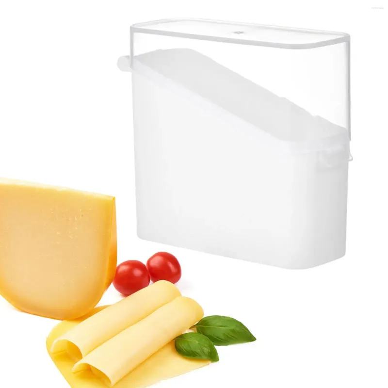 Storage Bottles Sliced Cheese Container Portable With Flip Lid Cookie Holder Keeper Transparent Food Grade Refrigerator