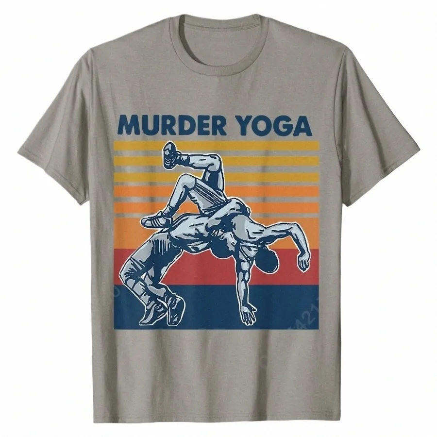 wrestling Murder Namaste Funny Gift T-Shirt Retro T Shirts For Men Fitn Tight Tops & Tees Popular Camisa Cott o5l0#