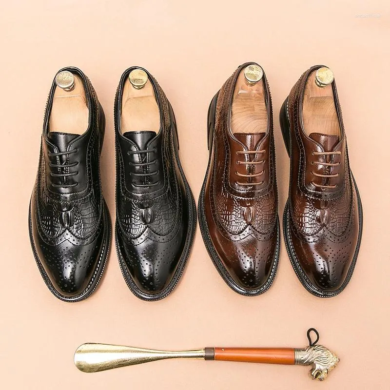 Dress Shoes High-end Luxury Men's Business Formal Casual England Carved Brogue Fashion Party Suit