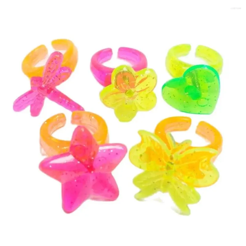 Party Favor 12pc Plastic Girl Kids Mini Rings AR15 Vending Cake Decoration Pinata Filler Supply Novely Birthday Favors Gift Toy Prize