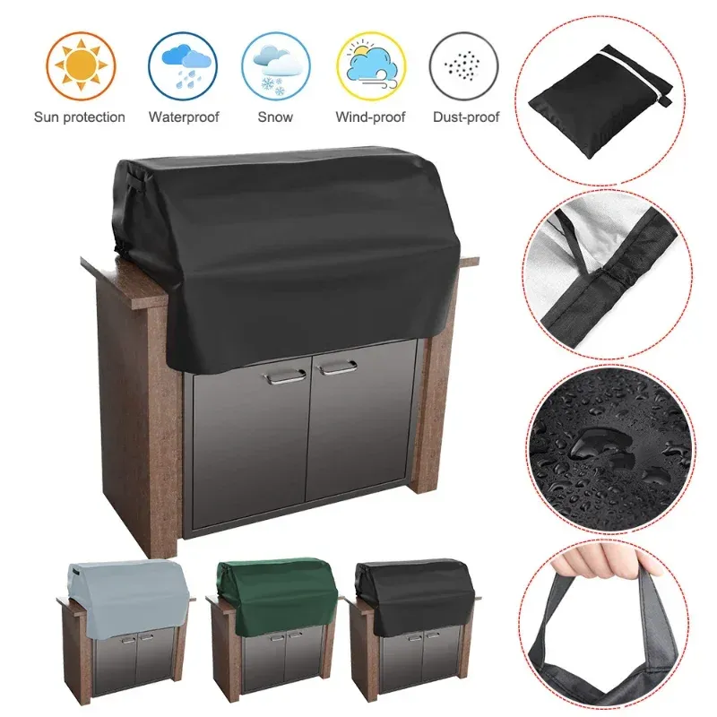 Tools BBQ Cover Waterproof Grill Top Cover Kitchen Accessories Barbecue Covers For Weber Gas Large Barbeque UV Outdoor Garden