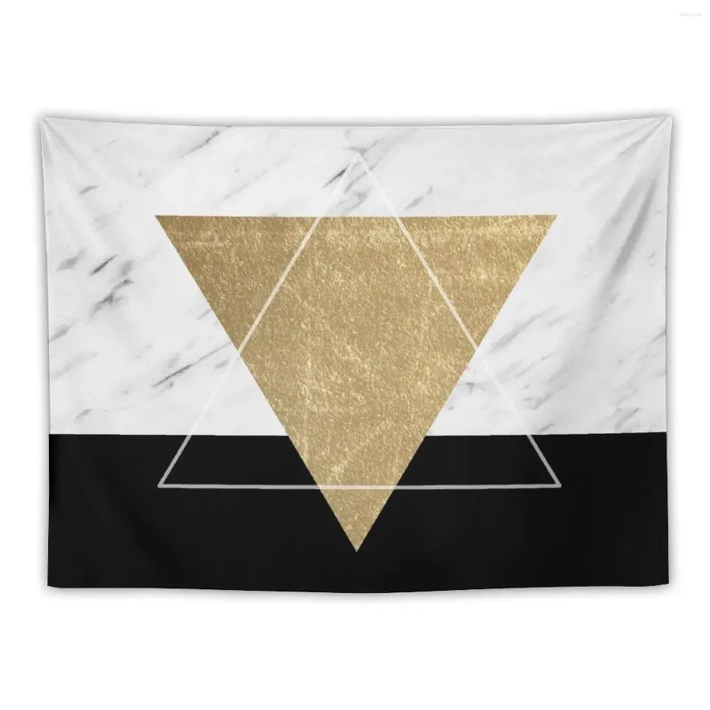 Tapisserier Golden Marble Deco Geometric Tapestry Eesthetic Room Decorations Wall Decor Hanging Home