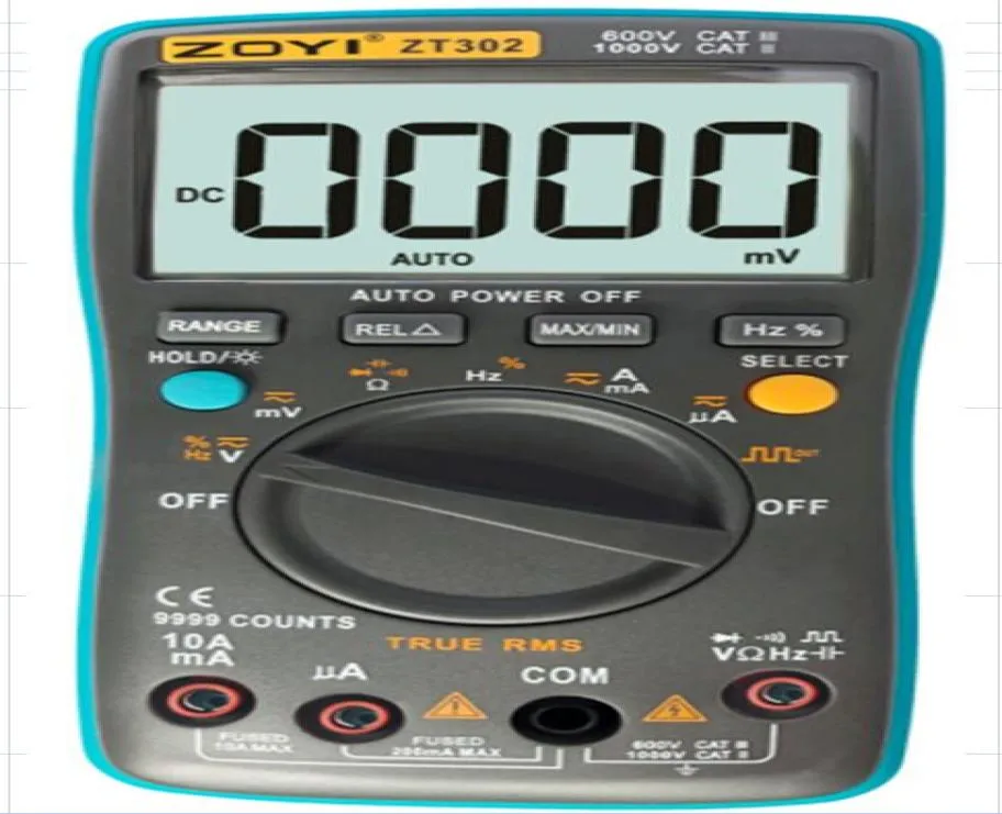 ZT302 cyfrowy multimetr 9999 Wysoka precyzyjna temperatura wyświetlania True Wartość efektywna pomiar NCV MID SCALE Multimeter7880765