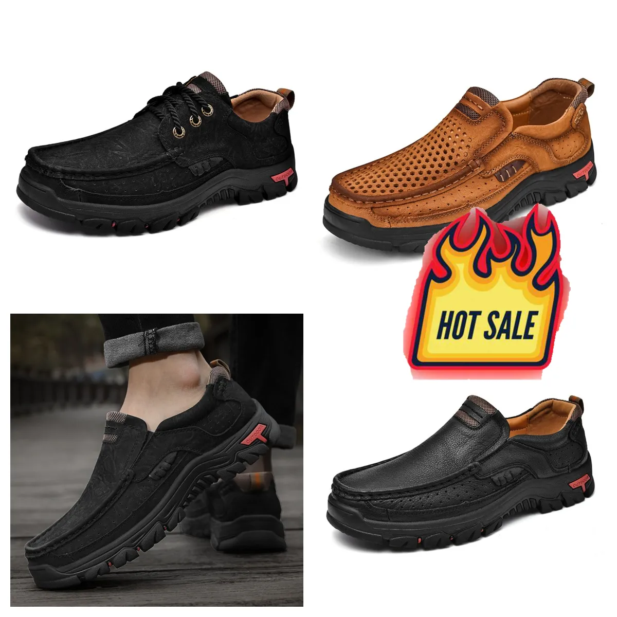 nuevos zapatos de venta para hombres de cuero genuino GAI zapatos de cuero casuales Mocasines de moda de negocios ligeros de alta calidad Caballero de moda clásico Zapato de escalada 38-51