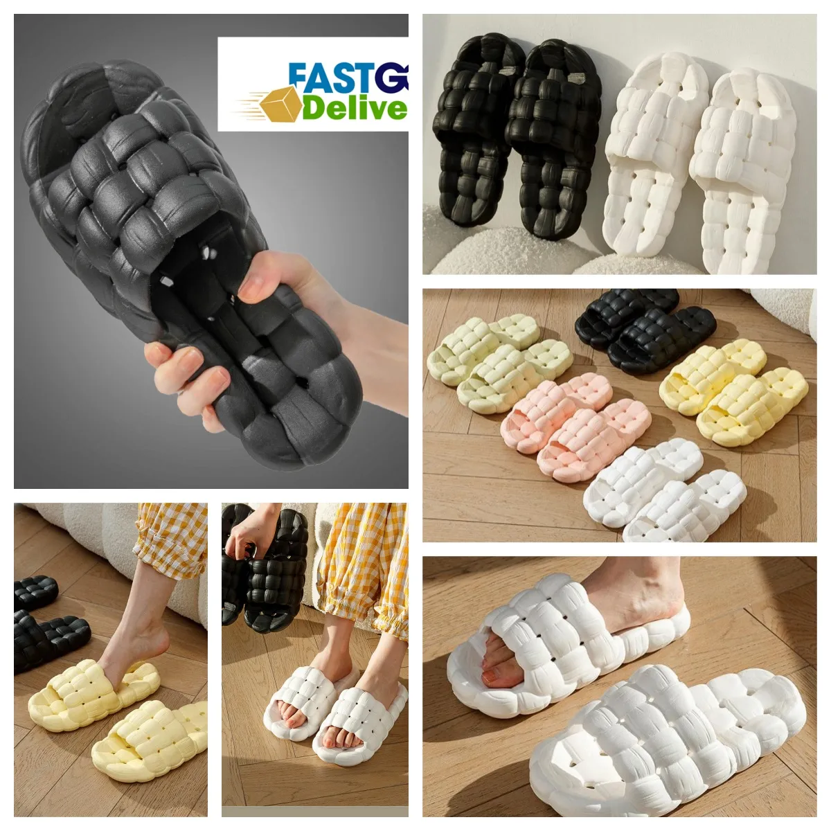 Slippers Home Shoes GAI Slide Bedroom Showers Room Warm Plush Living Rooms Soft comfort Wear Cotton Slippers Ventilates Woman Mens black pink whites