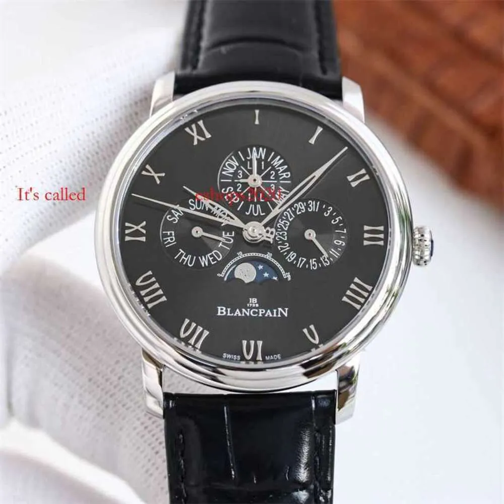 Automatikuhr Baopo Blancpain Herren-Multifunktions-Mechanische Uhr mit Mondphasen-Licht-Luxus-Aussehen und edlem Temperament Herrenuhr-Armbanduhr 16PN