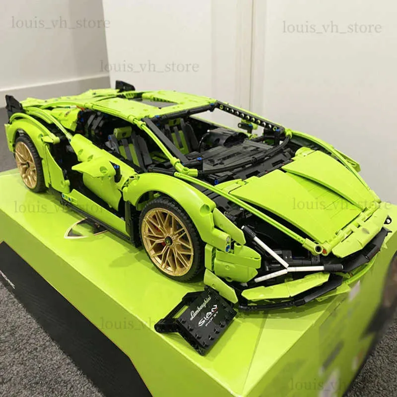 在庫のブロックシャンパンランボテクニカルカーフィット42115シアンロードスターモデルFKP37キットモデルビルディングトイズキッズクリスマスプレゼントT240325