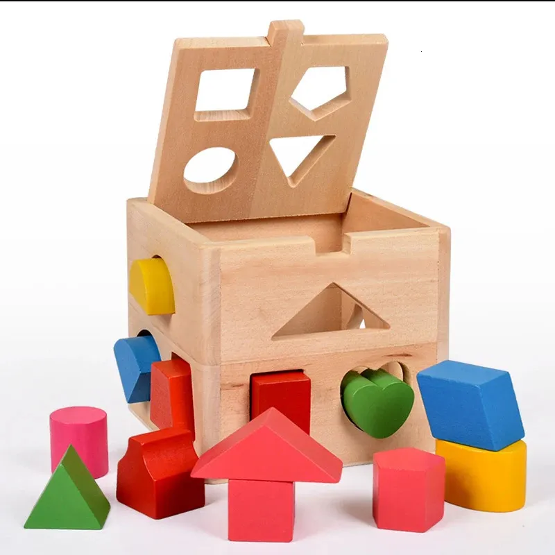 Montessori Holzspielzeug Kinder Früh Bildung 13 Loch Puzzle Farbform Matching Game Lernen Kinder Geschenke 240321