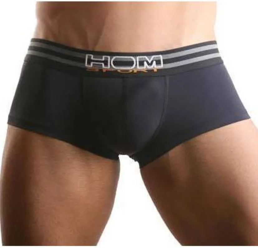 Whole2pcs Black Mens iç çamaşırı boksörleri şort seksi tasarım yeni hom marka penis pantolon tasarımcı belde gey aşınma2521390