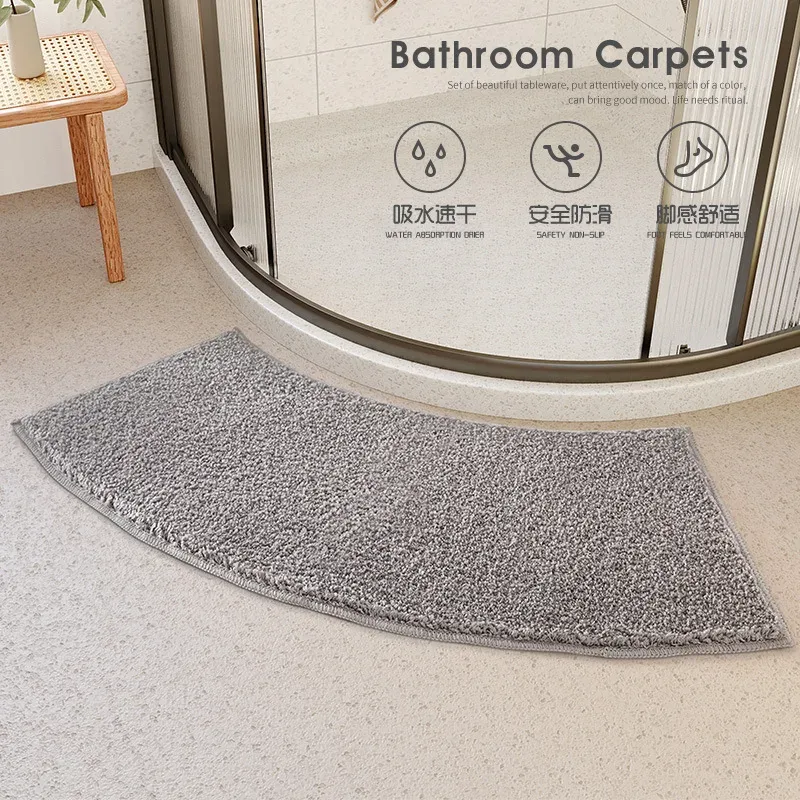 Mats Banyo Antislip Mat Tuvalet Kavisli Fanlar Şapsında Emici Zemin Mat Duş Banyo Odası Antifall Ayak Mat Sektör Zemin Halı Ev