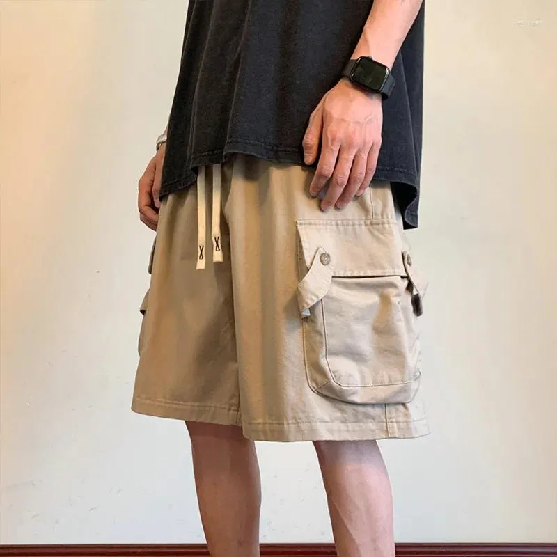 Men's Shorts Summer Cargo 2024 Outdoor Multi-Pocket Basketball Casual Loose Work Pants Male Drawstring Y2k Bermuda Hombre