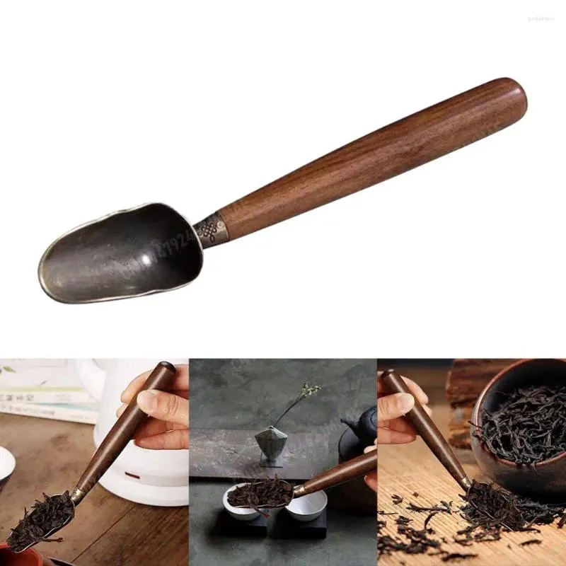 Spoons Loose Leaf Tea Scoop Exquisite Leaves Chooser Multifunktion Creative Shovel Vintage Ebony Teskoon Tillbehör