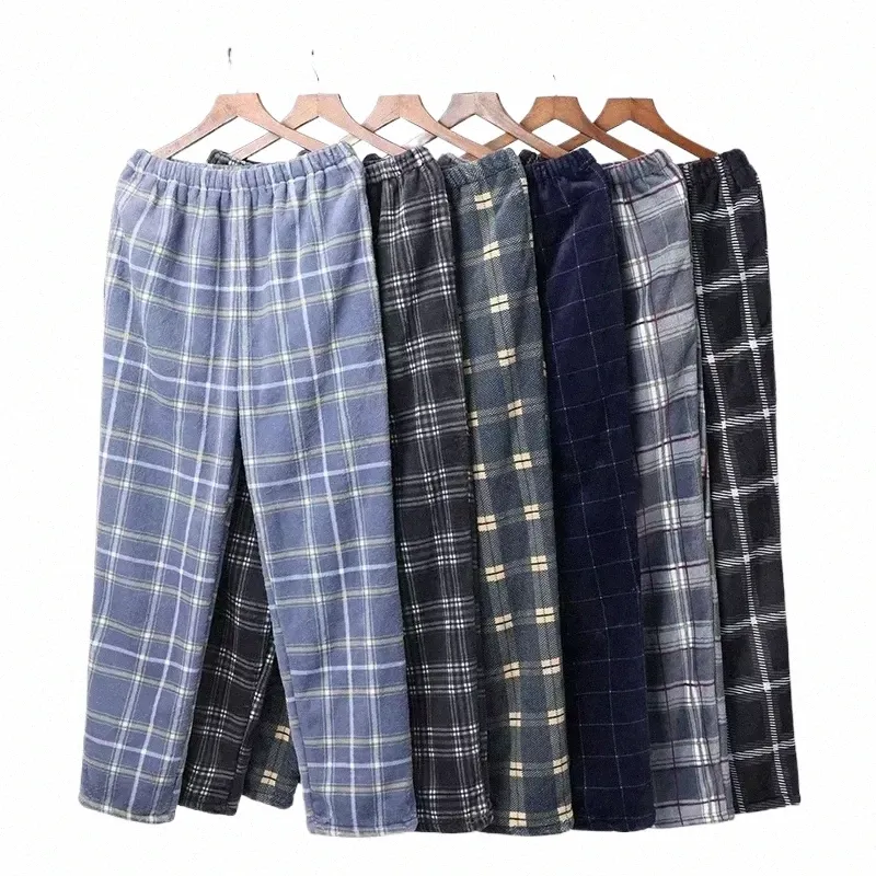 Warme Yards Flanel Dikke Pijama Mannen Plaid Pyjama Pyjama Broek Slaap Heren Heren Hombre Groot voor Broek Nachtkleding Bodems I19q #