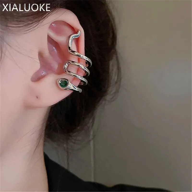 Ohr-Stulpe Ohr-Stulpe Xiauoke geometrischer Schlangen-Ohrclip aus Metall, geeignet für weibliche Persönlichkeit, unperforierter Ohrknochen-Clip, Schmuck, Geschenk Y240326