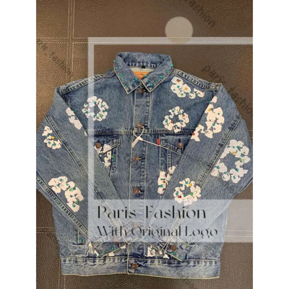 Denim Tees Hoodie Designer Denim Tees Jacke Frau High Street Flower Denim Wreath Denim Tees Jeans Mann Jacke Denim Denim Tees Mans Denium Teas 470 510