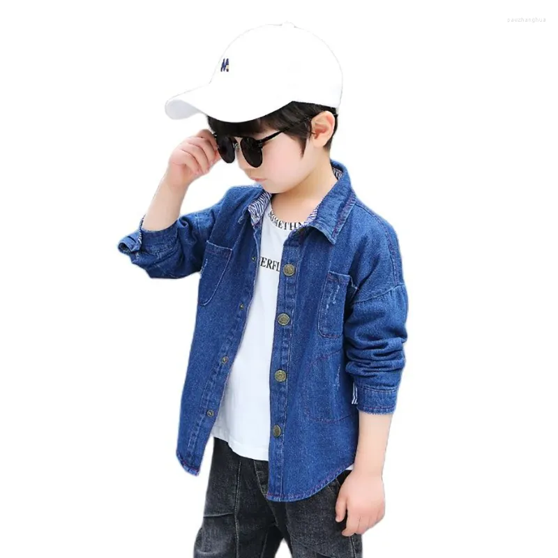 Jacken Jungen Denim Jacke Oberbekleidung Brief Muster Mantel Junge Frühling Herbst Kinder Casual Stil Kleidung Für