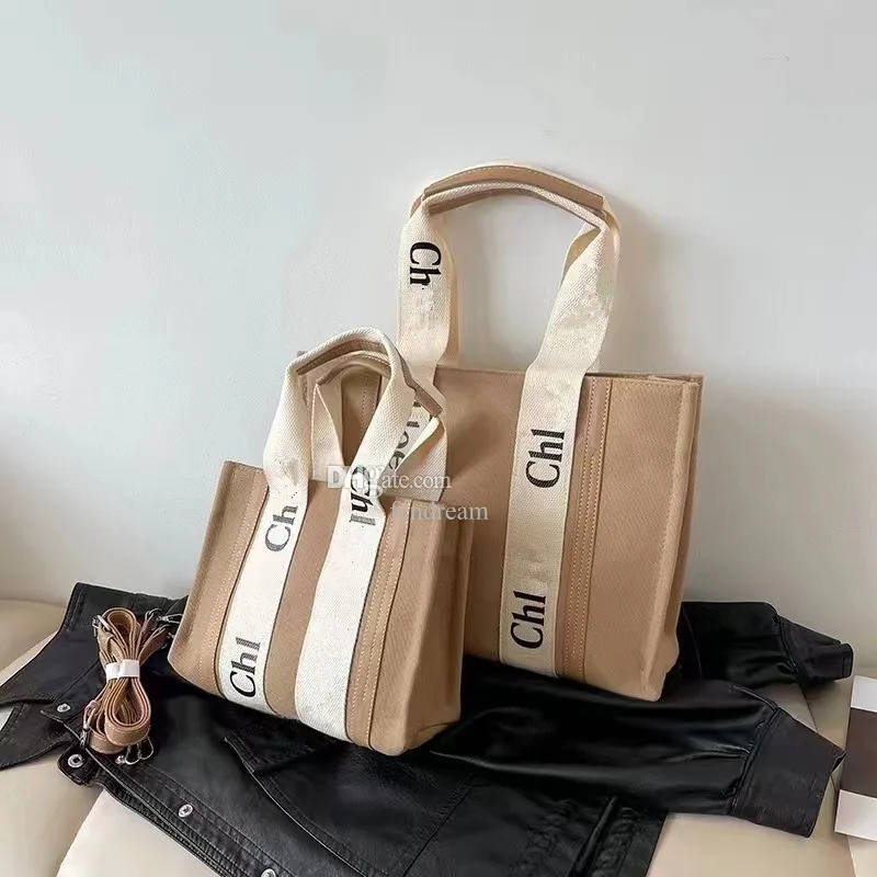 Yeni yüksek kapasiteli tote çanta kalınlaşmış moda tuval çantaları kadınlar kızlar chlo12es rahat şık çanta tek omuz çantaları crossbody çanta plaj çantası seyahat erkekler