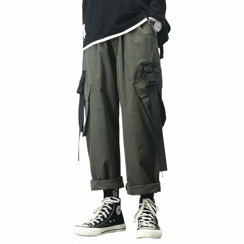 2023 Harem Jogger Pantaloni da uomo Streetwear Cargo Pants Hip Hop Ribbs Casual Mens Pantaloni alla caviglia Pantaloni da uomo alla caviglia U6Su #